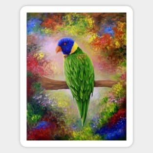 Bird 76 Green Parrot Sticker